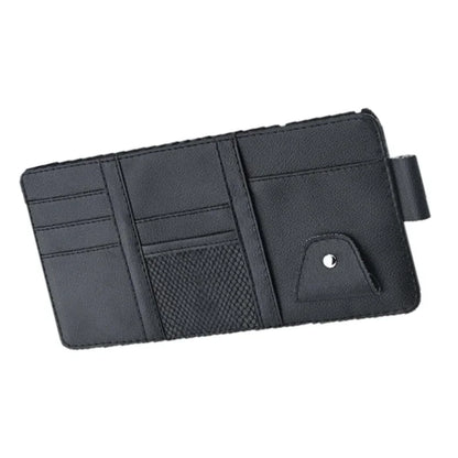 Car Sun Visor Organizer Leather Pocket Organizer Sunglass Holder for Car Interior Accessories with Multi-Pocket Net Zipper